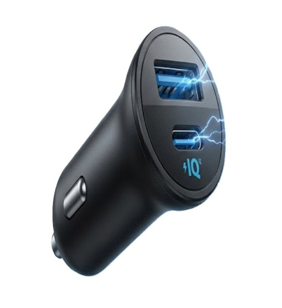  Anker Smart Car Charger 30W supports USB-A and USB-C output and is compatible with Mobile Phones, Tablets and iPads 