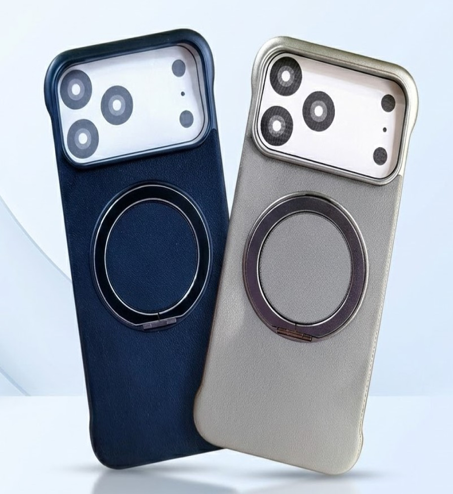  *CINDY Luxury Protective Case made from Eco-Friendly Leather with Built-in Stand & 90° Rotatable Ring for iPhone 17 Pro Max* 