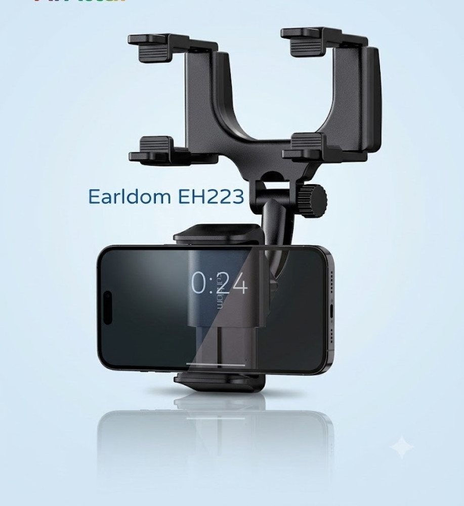  *Car Phone Holder from Earldom*   Mounts on the rearview mirror with 360° rotation capability 