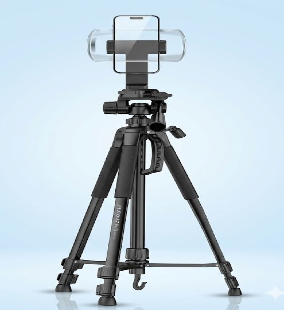  Professional 180cm Tripod for Photography made of Stainless Steel & ABS with Remote, Pan Handle & Full Angle Adjustment 