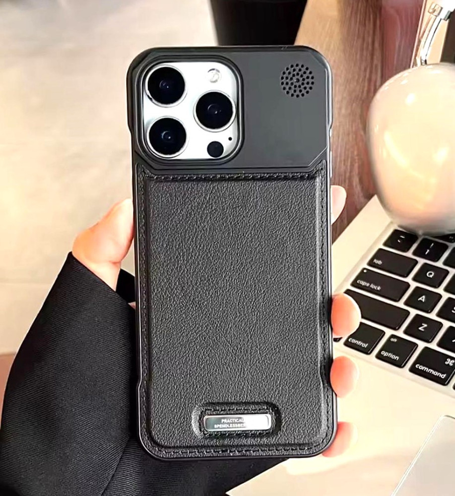  iPhone 16 Pro Leather Texture Frameless Lightweight Case with Wireless Charging Support 