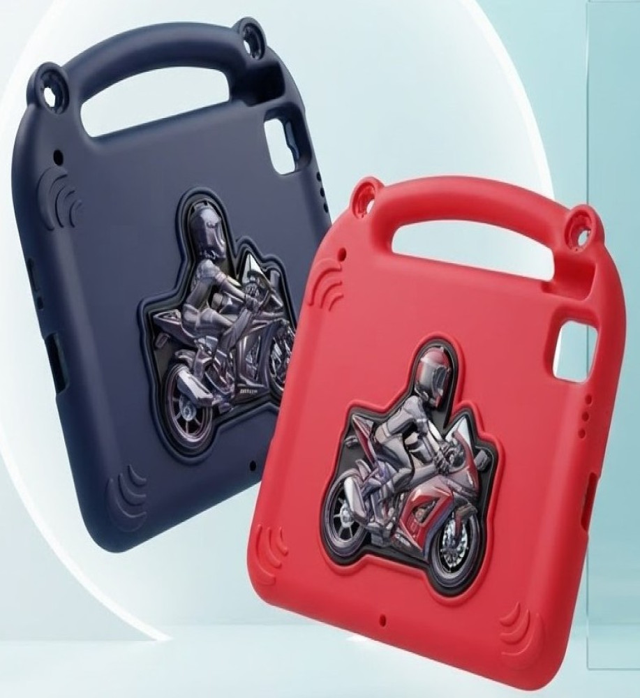  iPad A16 11-Inch Kids Shockproof Silicone Case Compatible with iPad 10th Gen 10.9-Inch, Top Handle & 3D Motorcycle Stand 