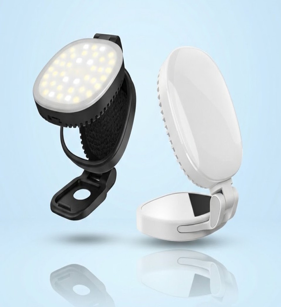  *Magnetic Selfie Fill Light with Built-in Foldable Makeup Mirror, Adjustable Color Temperature, and Type-C Charging (Model: K10 Magnetic Fill Light)* 