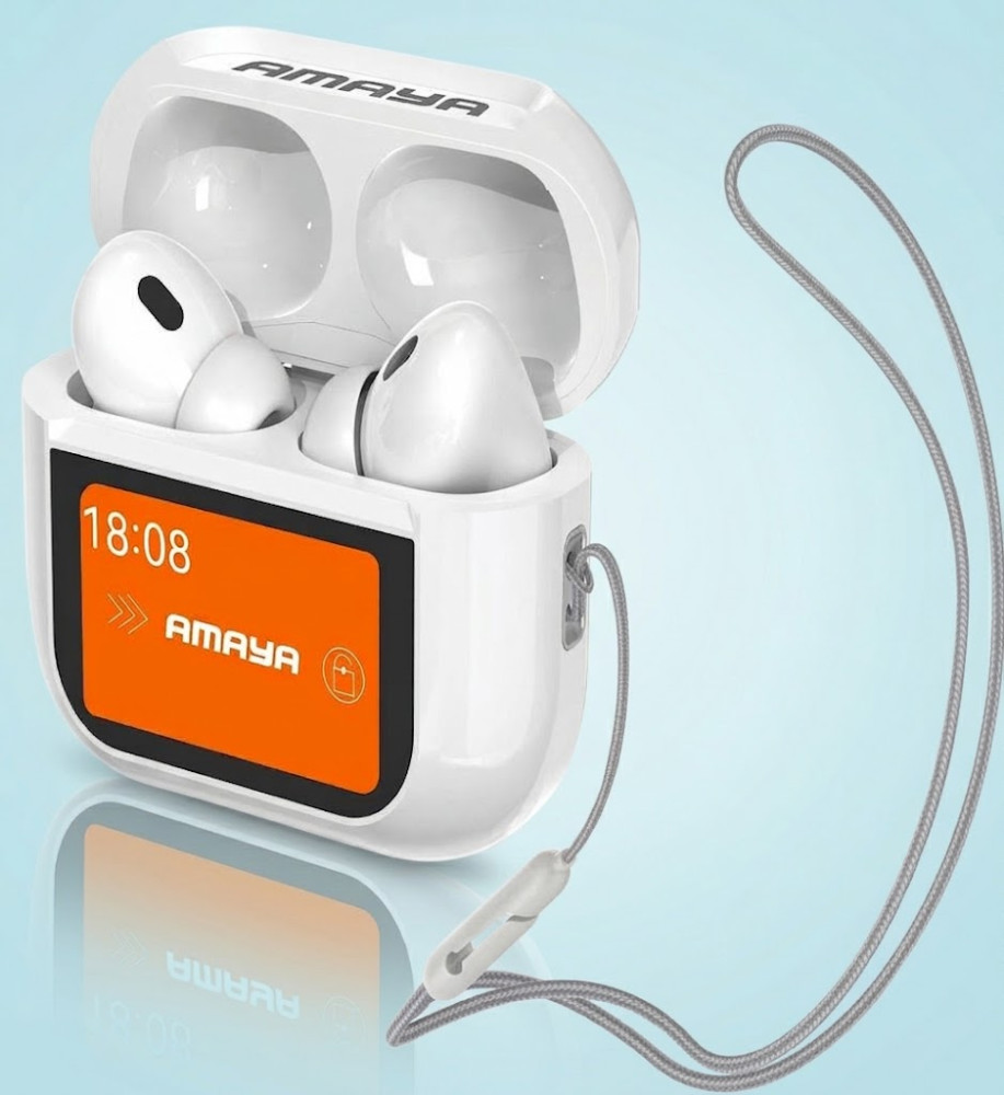  AMAYA ATW-15 Wireless AirPods with ANC/ENC Noise Cancellation and Smart Display, Up to 20 Hours of Playtime 