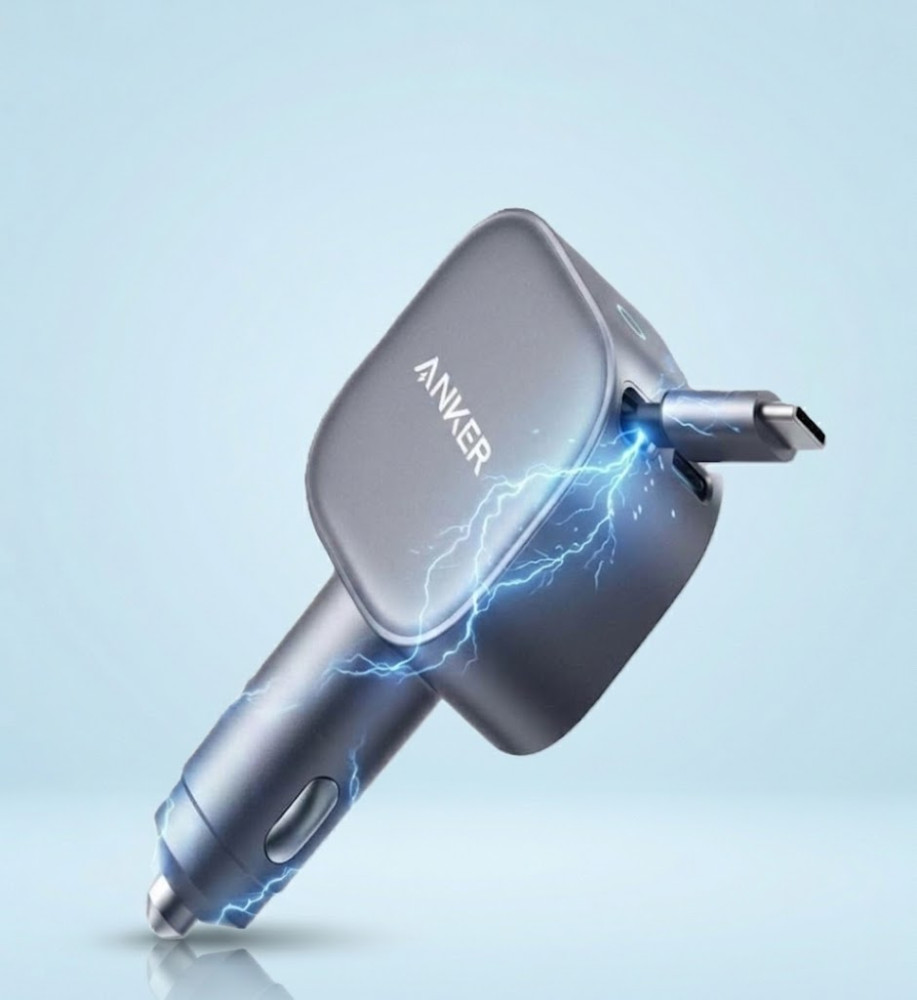  Anker 75W Smart Car Charger (45W Type-C charging cable and 30W Type-C output) Compatible with all Smartphones, Tablets, and iPads 
