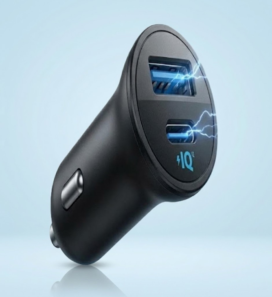  Anker Smart Car Charger 30W supports USB-A and USB-C output and is compatible with Mobile Phones, Tablets and iPads 