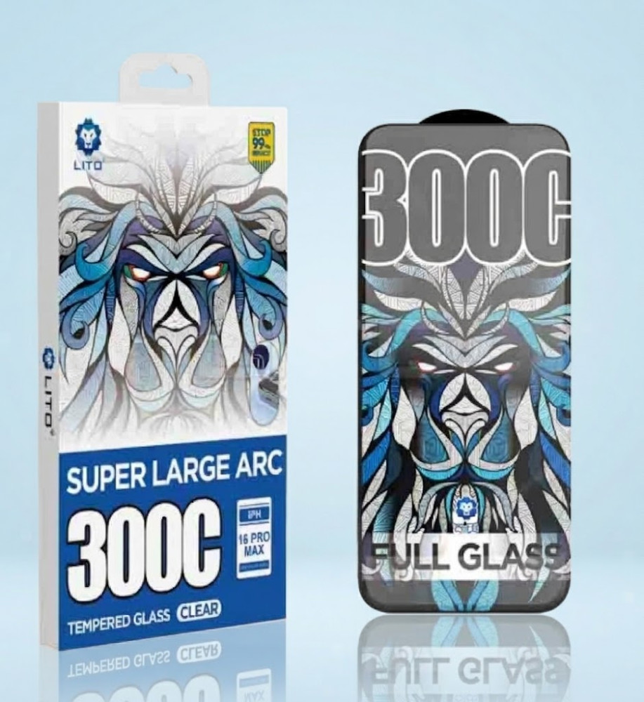  LITO 300C Super Large ARC Clear Full Coverage Tempered Glass Screen Protector for iPhone 17 Pro Max 