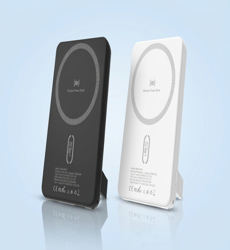  AMAYA APB-WFD54 10000mAh Wireless Power Bank with 22.5W Fast Charging, Built-in Stand & Ultra-Slim Design 