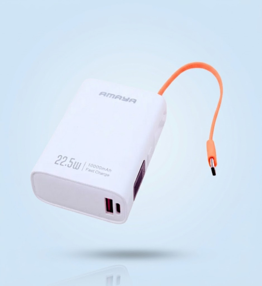  AMAYA APB-WFD54 10000mAh Wireless Power Bank with 22.5W Fast Charging, Built-in Stand & Ultra-Slim Design 