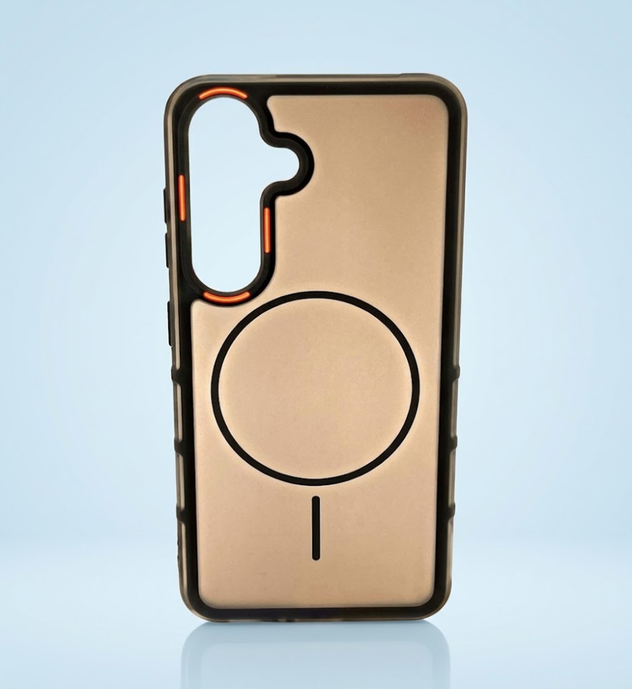  A strong and elegant protective case with magnetic charging, shock-resistant, anti-fingerprint, with elegant transparency and a prominent frame in a chic color to protect the camera and screen, compatible with SAMSUNG S25. 