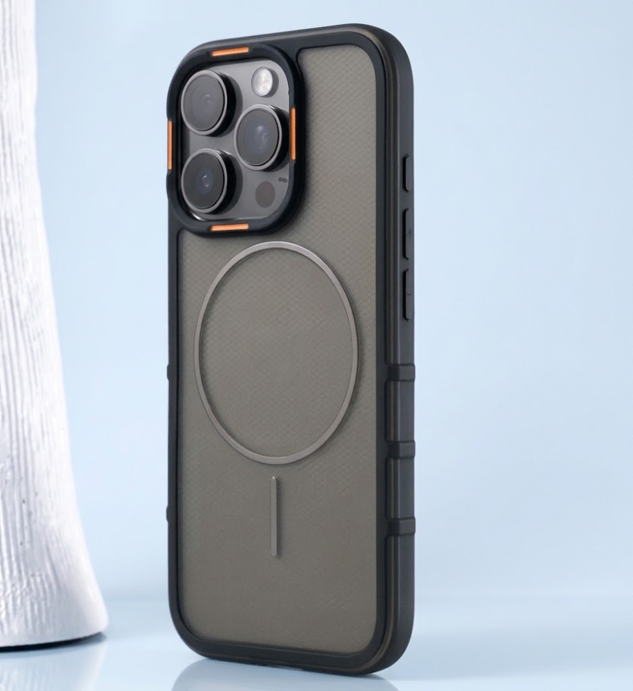  A strong and elegant protective case with magnetic charging, shock-resistant, anti-fingerprint, with elegant transparency and a prominent frame in a chic color to protect the camera and screen, compatible with iPhone 12 Pro Max. 