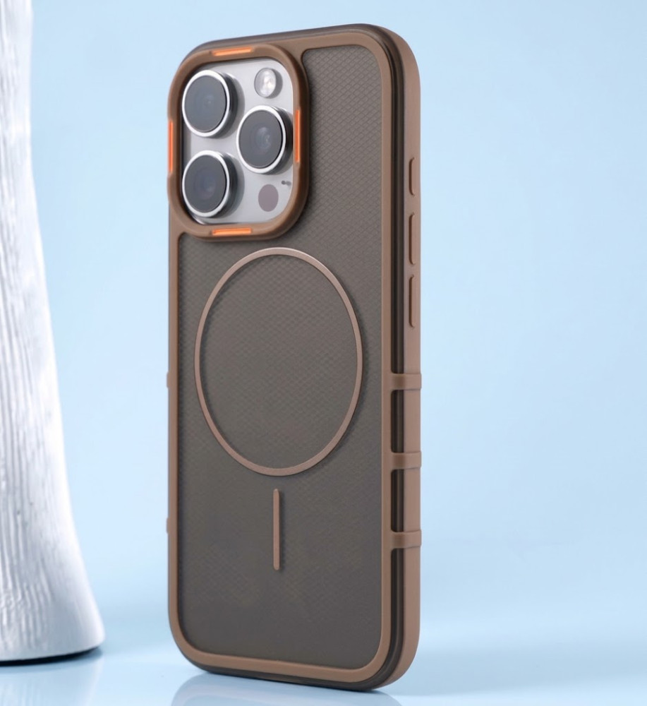  A strong and elegant protective case with magnetic charging, shock-resistant, anti-fingerprint, with elegant transparency and a prominent frame in a chic color to protect the camera and screen, compatible with iPhone 16 Pro Max. 