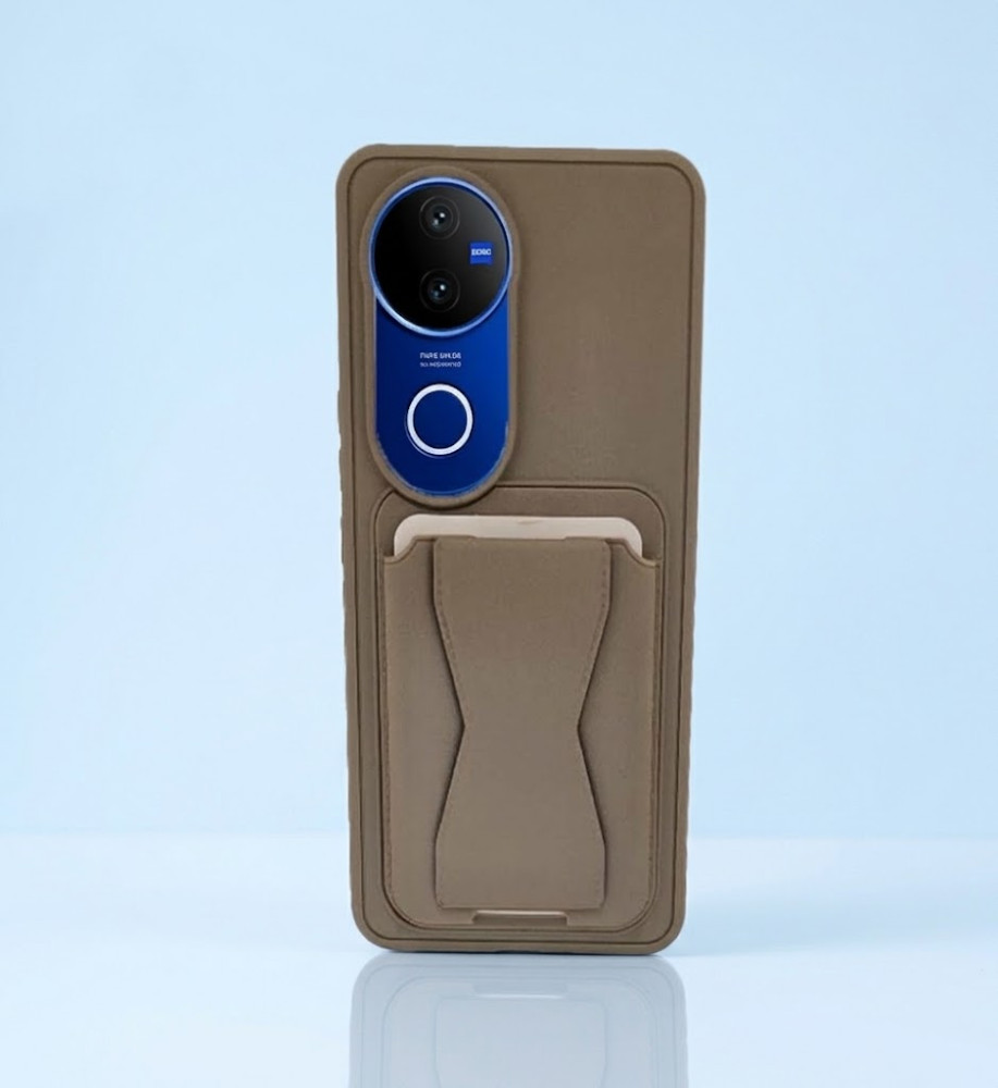  Practical and stylish case: leather-like polyethylene material, raised protective edges, built-in card wallet and hidden kickstand compatible with ViVO V50 