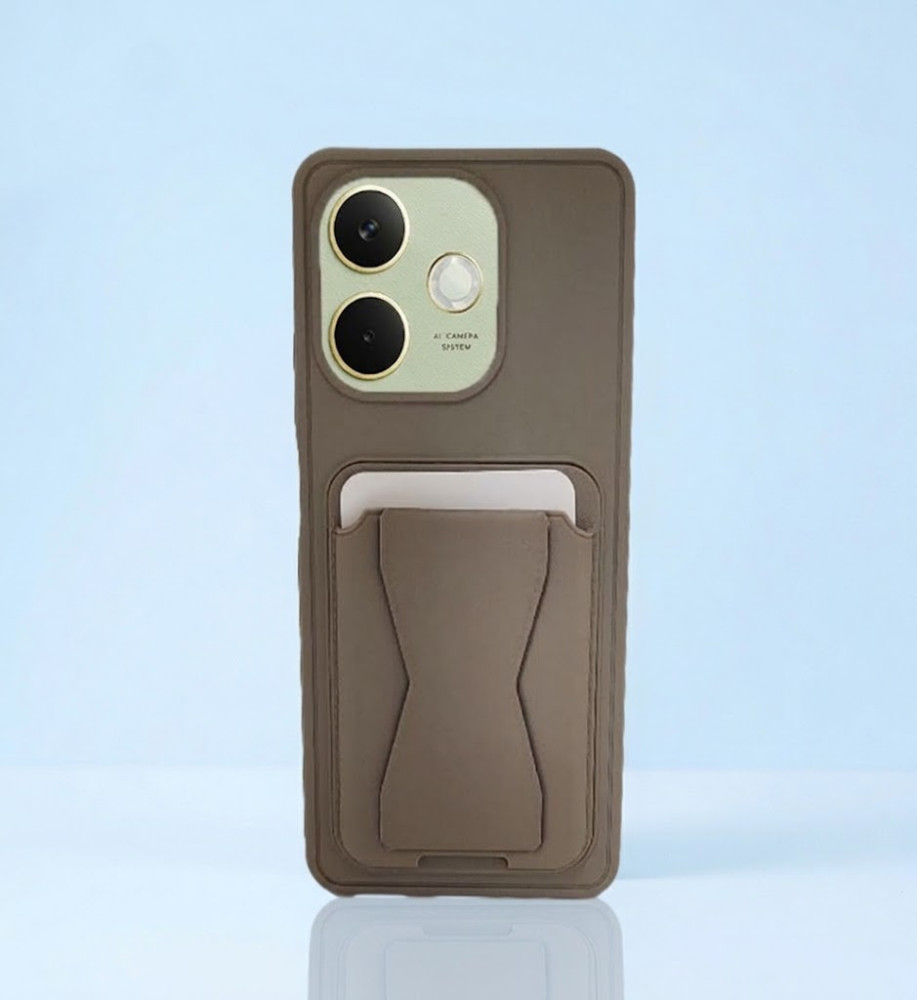  Practical and stylish case: leather-like polyethylene material, raised protective edges, built-in card wallet and hidden kickstand compatible with OPPO A5 PRO 