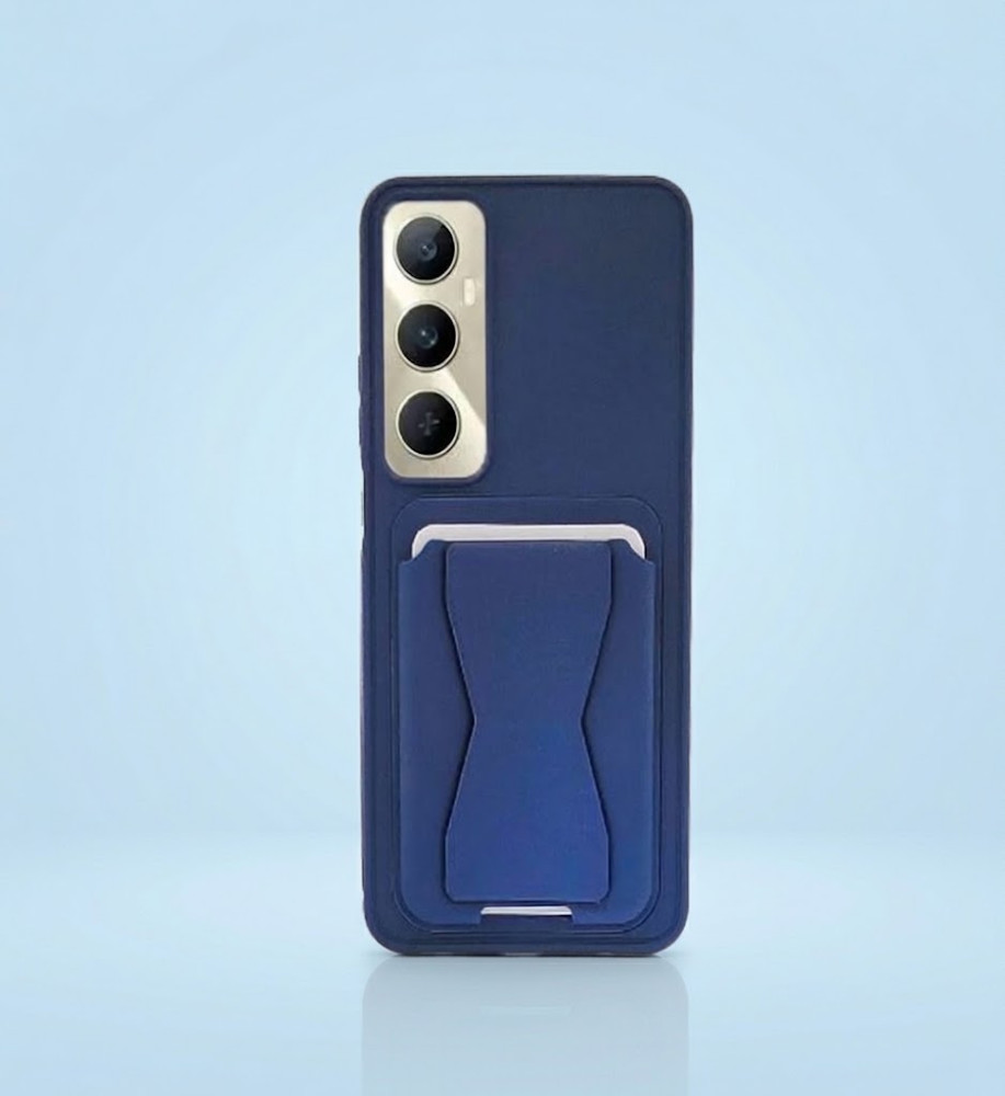  Practical and stylish case: leather-like polyethylene material, raised protective edges, built-in card wallet and hidden kickstand compatible with REALME C65 