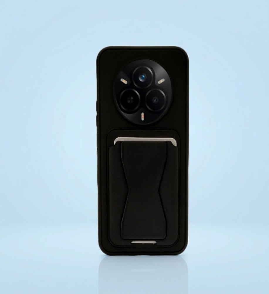  Practical and stylish case: leather-like polyethylene material, raised protective edges, built-in card wallet and hidden kickstand compatible with REALME 14 PRO PLUS. 