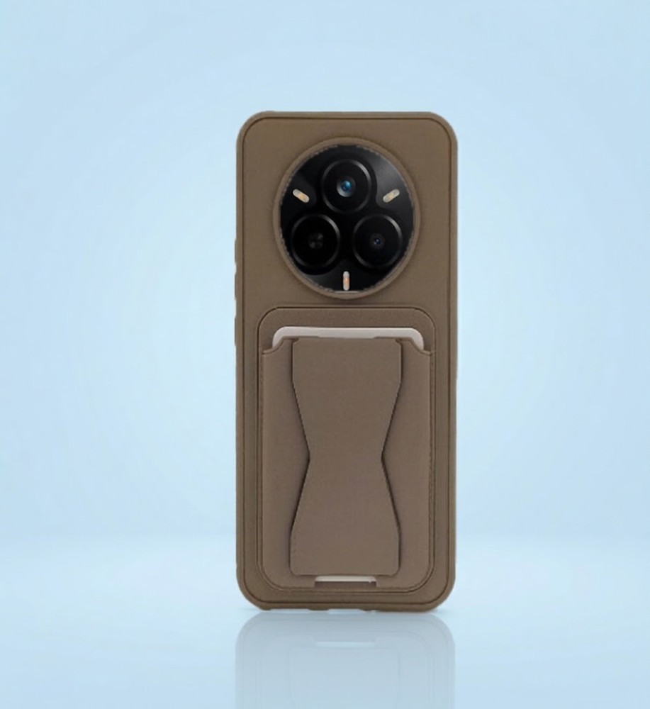  Practical and stylish case: leather-like polyethylene material, raised protective edges, built-in card wallet and hidden kickstand compatible with REALME 14 PRO. 