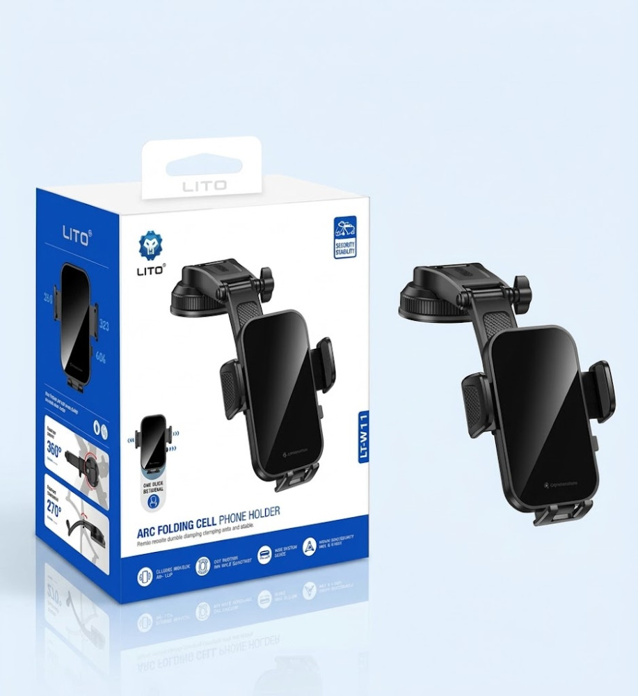  LT-W11 Universal Car Phone Holder with One-Click Lock and Suction Cup 