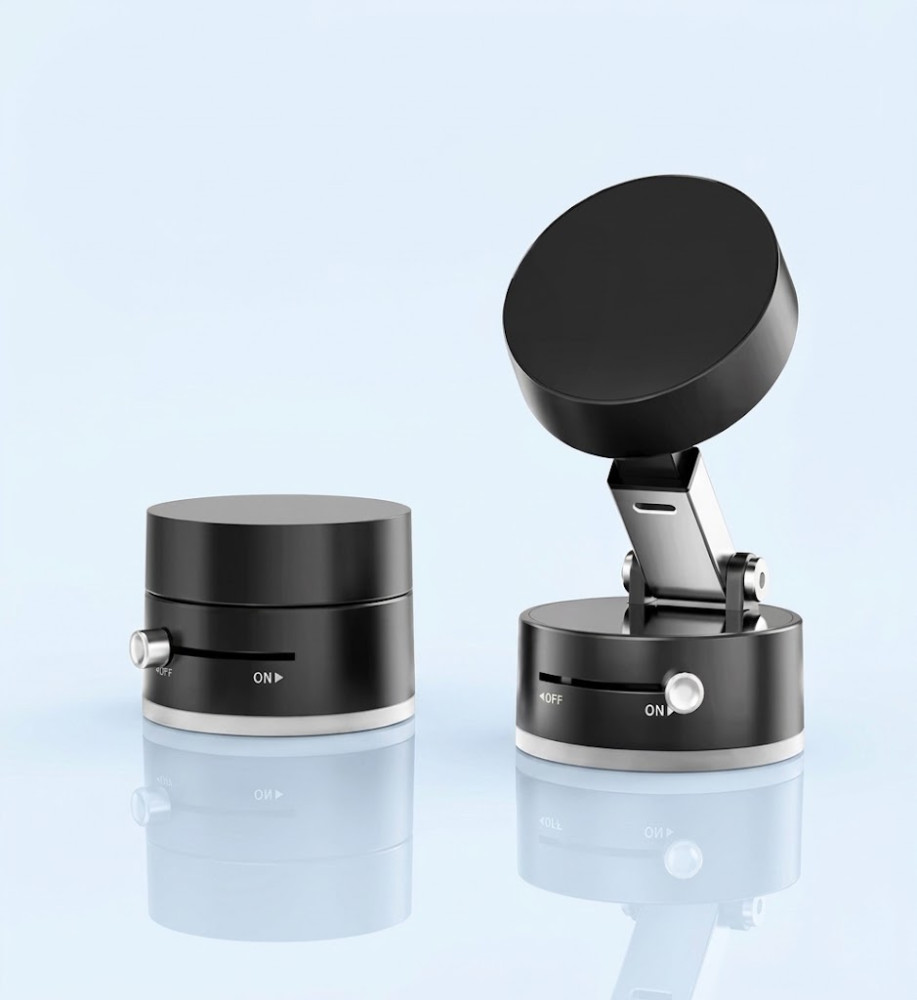  Magnetic Suction Cup Phone Holder for Car, Gym, Mirror and Smooth Surfaces for Hands-Free Use (Black) 