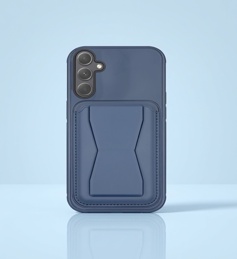  Practical and stylish case: leather-like polyethylene material, raised protective edges, built-in card wallet and hidden kickstand compatible with Samsung A06 