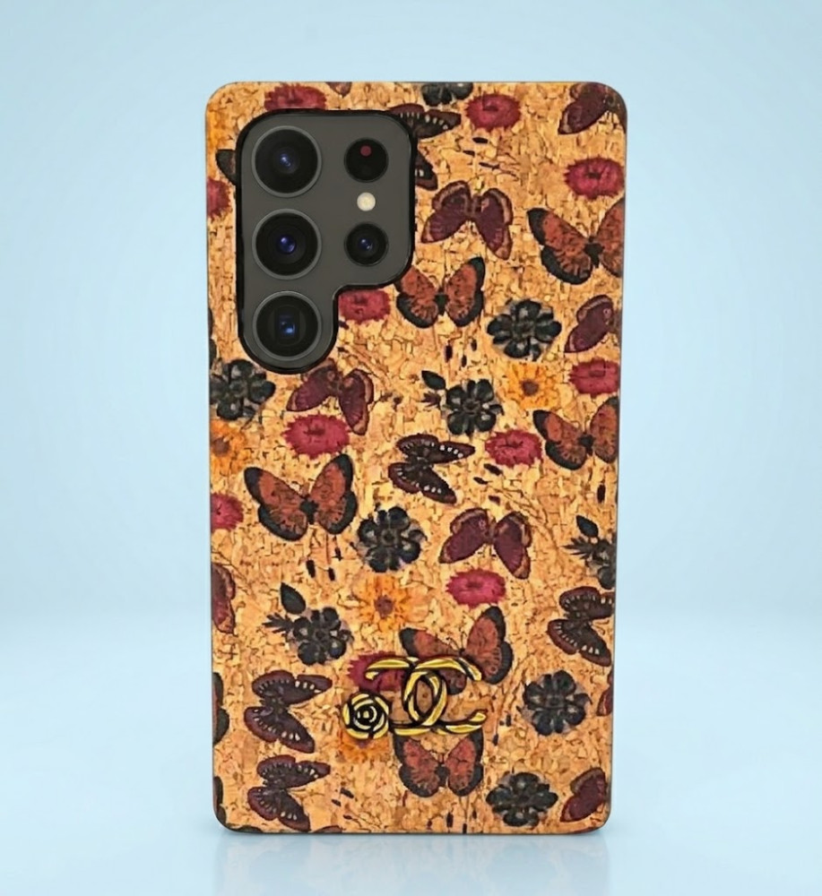  RVMO Samsung S23 Ultra Premium Lightweight Case with Floral Pattern and Raised Gold Lettering 