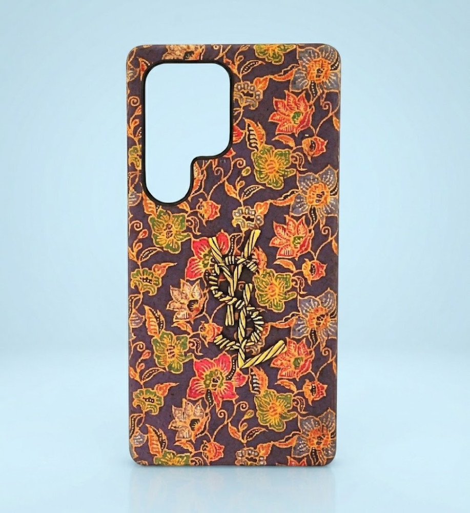  RVMO Samsung S24 Ultra Premium Lightweight Case with Floral Pattern and Raised Gold Lettering 