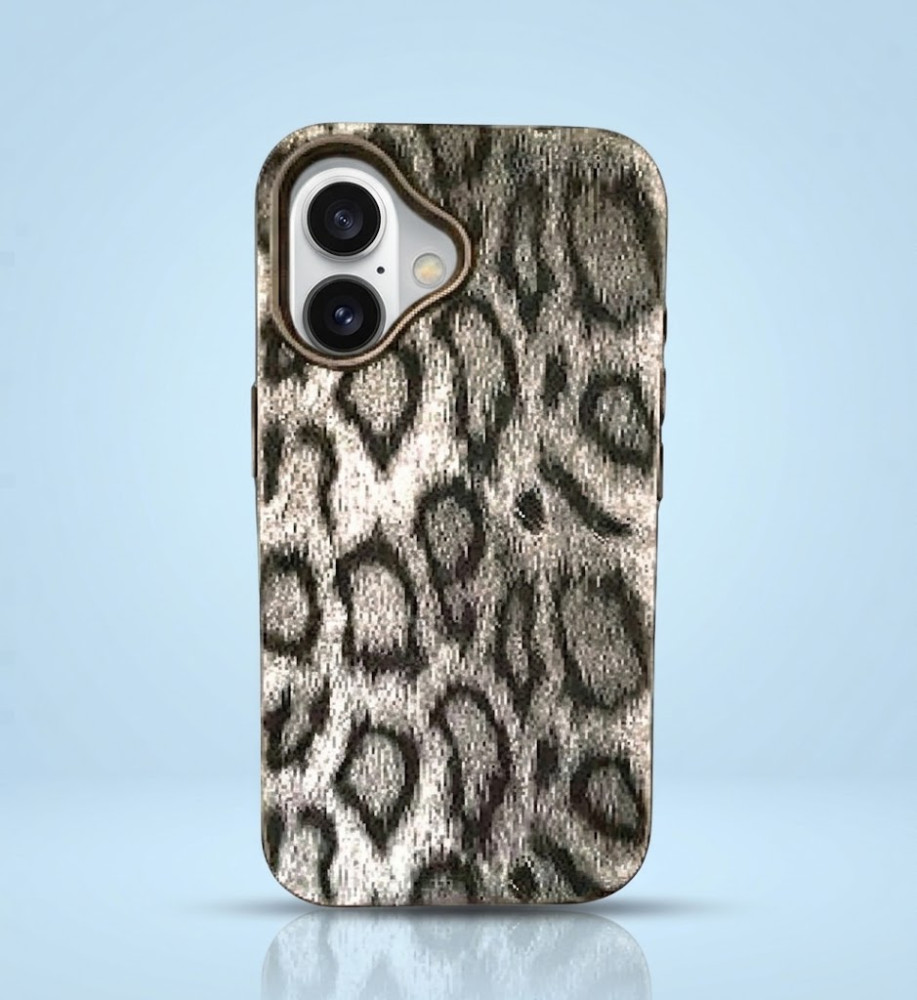  iPhone 16 Shockproof Case with 3D Tiger Leather Design 