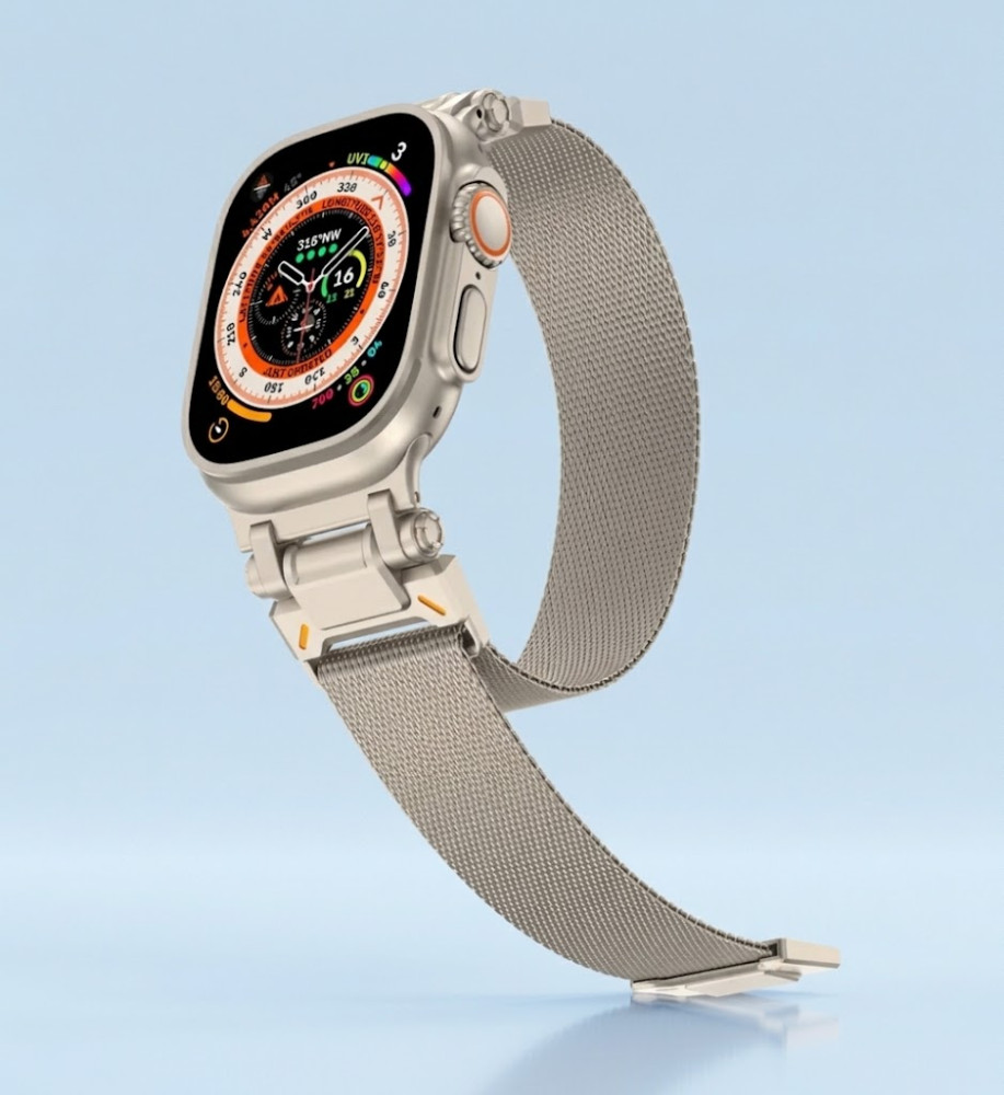  UWiz Milanese Loop Band Compatible with Apple Watch 49mm 45mm 44mm 42mm, Stainless Steel Magnetic Metal Replacement Strap for iWatch Ultra 2/Ultra Series 9 8 7 6 SE 5 4 3 2 1 for Men Women 