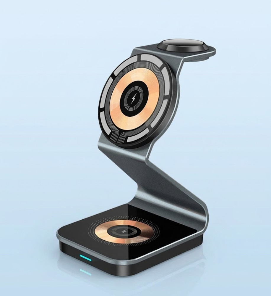  3 in 1 Wireless Charging Station with Magnetic Wireless Holder Travel Compatible with iPhone 14/13/12 Series, Apple Watch Ultra/SE/2 to 8, AirPods 3/2/Pro 2/Pro (1 Pack) 