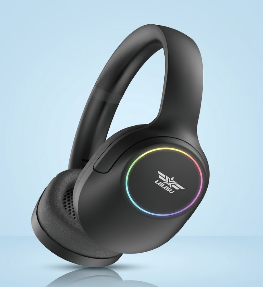  LELISU LS-251 Wireless Bluetooth 5.3 Headphones with Stereo Deep Bass, LED Lighting, Microphone & Up to 10 Hours Playtime 