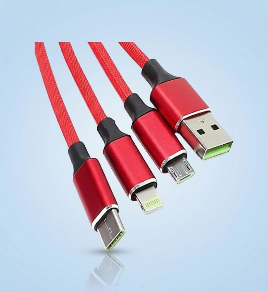  Yes 3 in 1 Premium Multiple Type C/Micro USB Connector Fast Charging Cord 