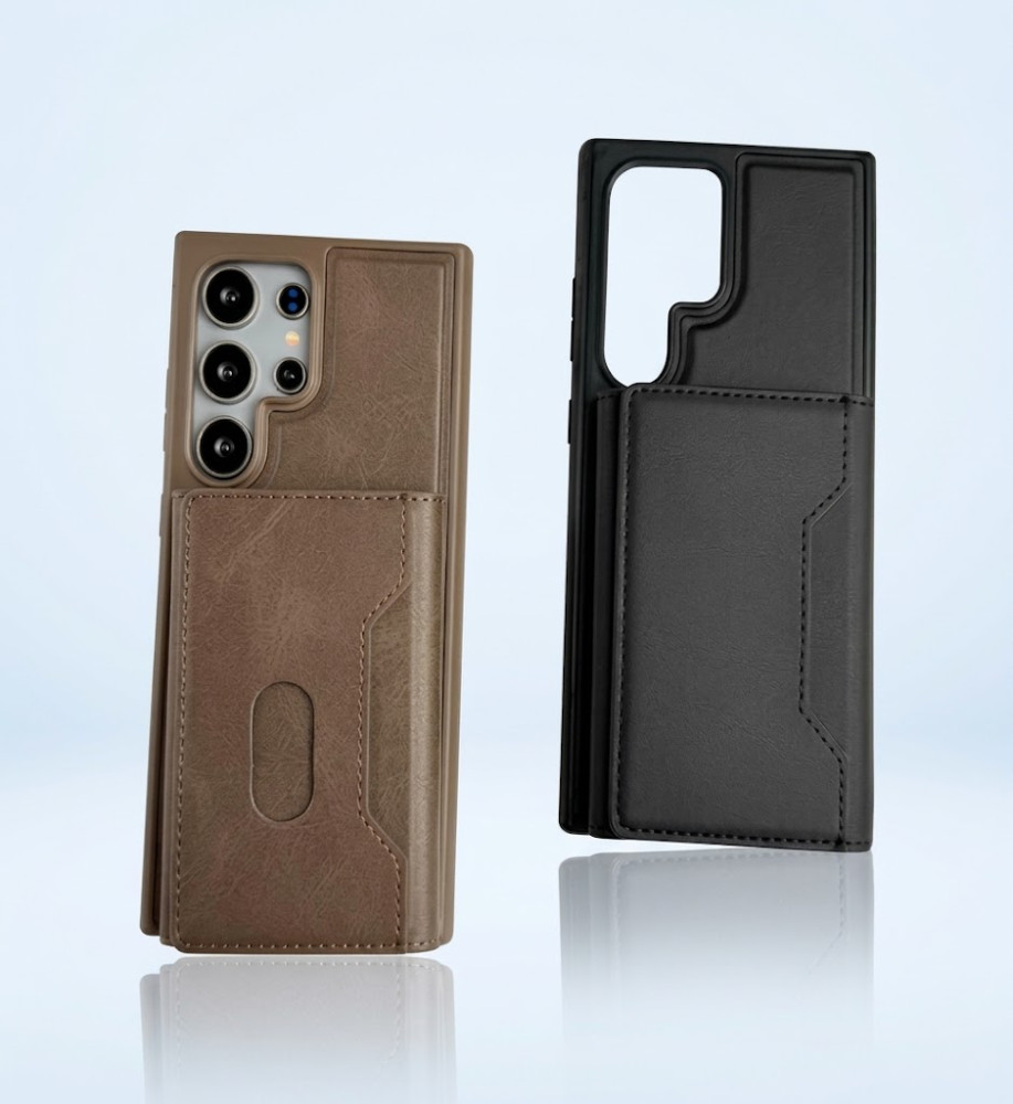  Leather Case for Samsung Galaxy S25 Ultra Business Style Card Holder Case Slim Cover 