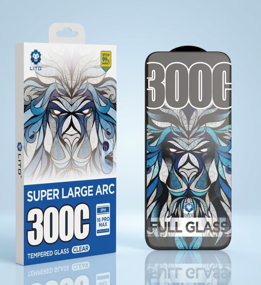  اسكرينة ايفون 15 برو ماكس LITO 300C Super Large ARC زجاج حماية كامل 