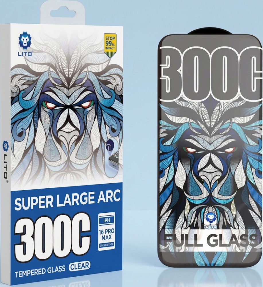  اسكرينة ايفون 16 برو ماكس LITO 300C Super Large ARC زجاج حماية كامل 