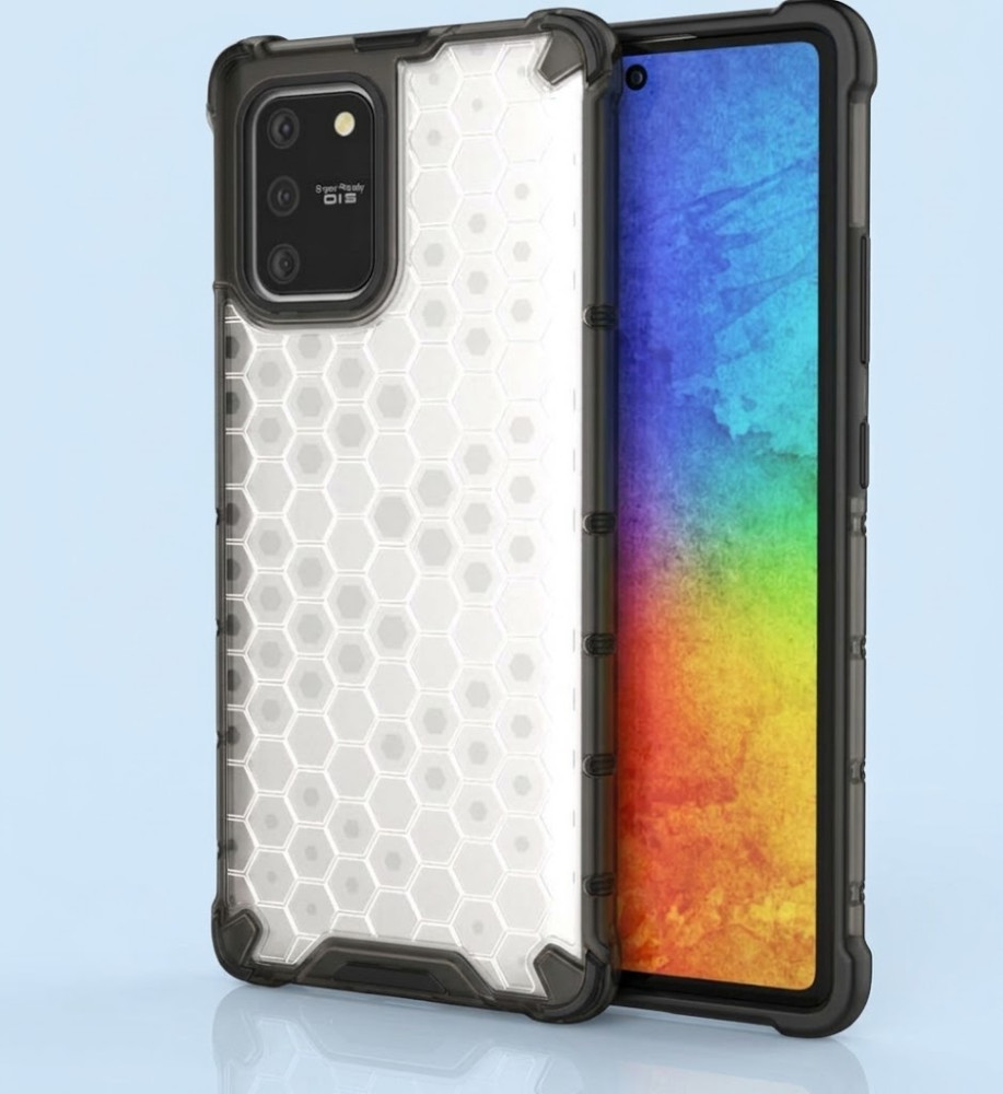  Samsung S10 lite Clear Honeycomb Shockproof Case with Raised Camera & Screen Protection 