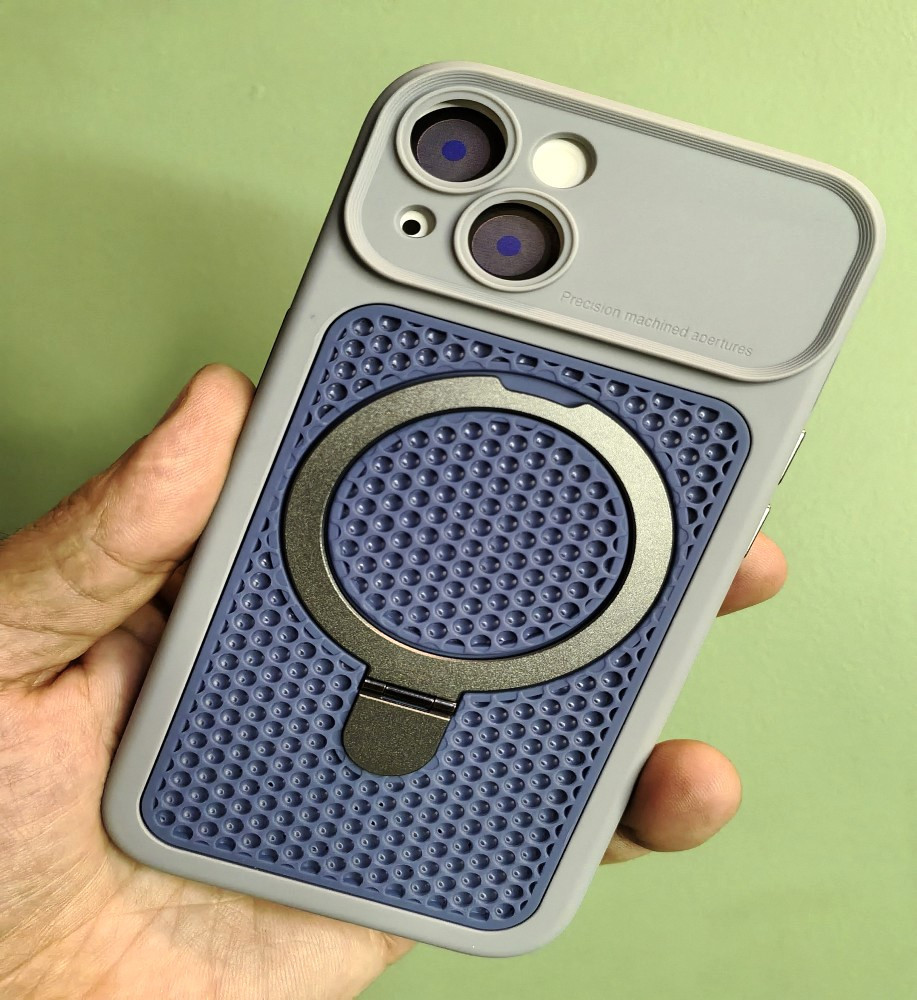  iPhone 13 Silicone Mesh Case with Metal Stand 