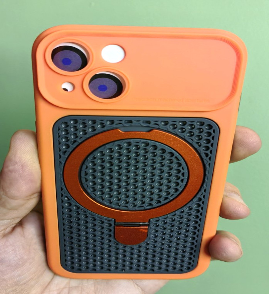  iPhone 13 Silicone Mesh Case with Metal Stand 