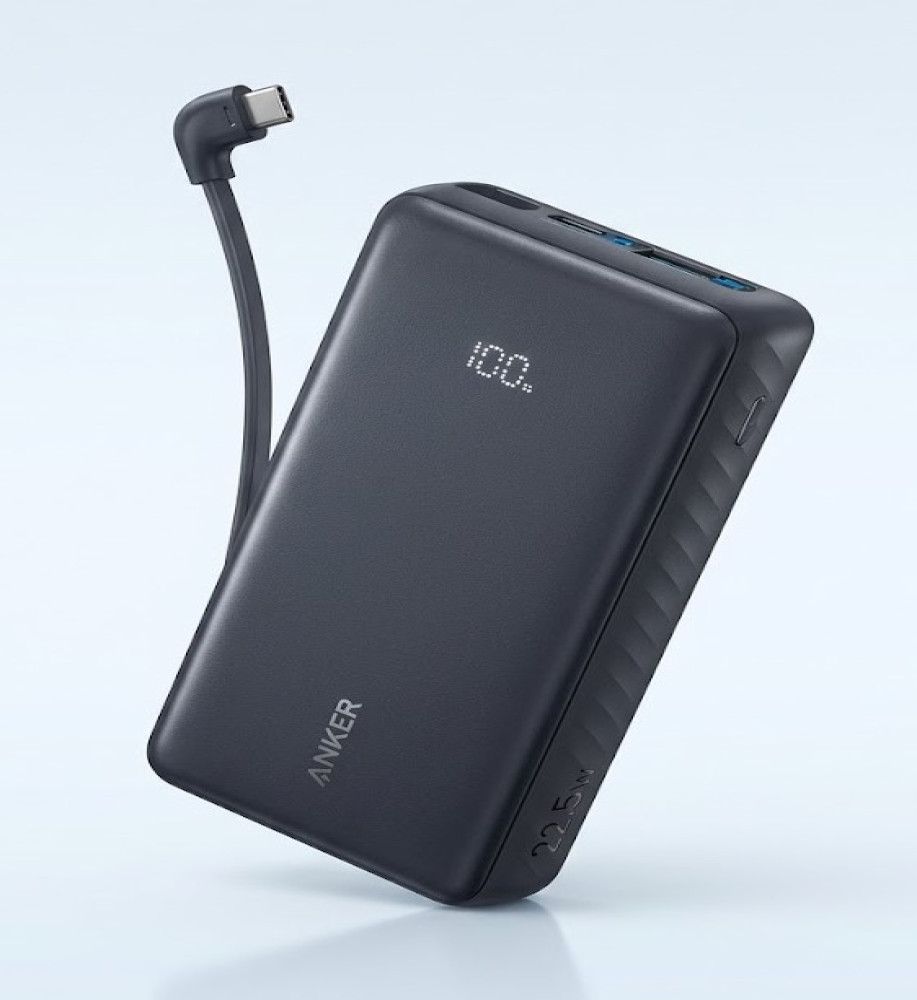  *Anker Zolo Ultra-Fast 20,000mAh 22.5W Power Bank with Built-in Type-C Cable and Digital Display (Model A110E)* 