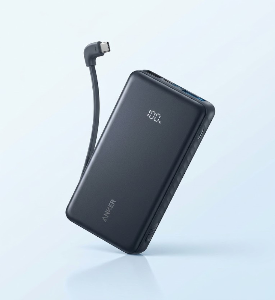  *Anker Zolo Slim Power Bank 10,000mAh 22.5W with Built-in 90° Angle Type-C Cable and Digital Display from ANKER (Model A110D)* 