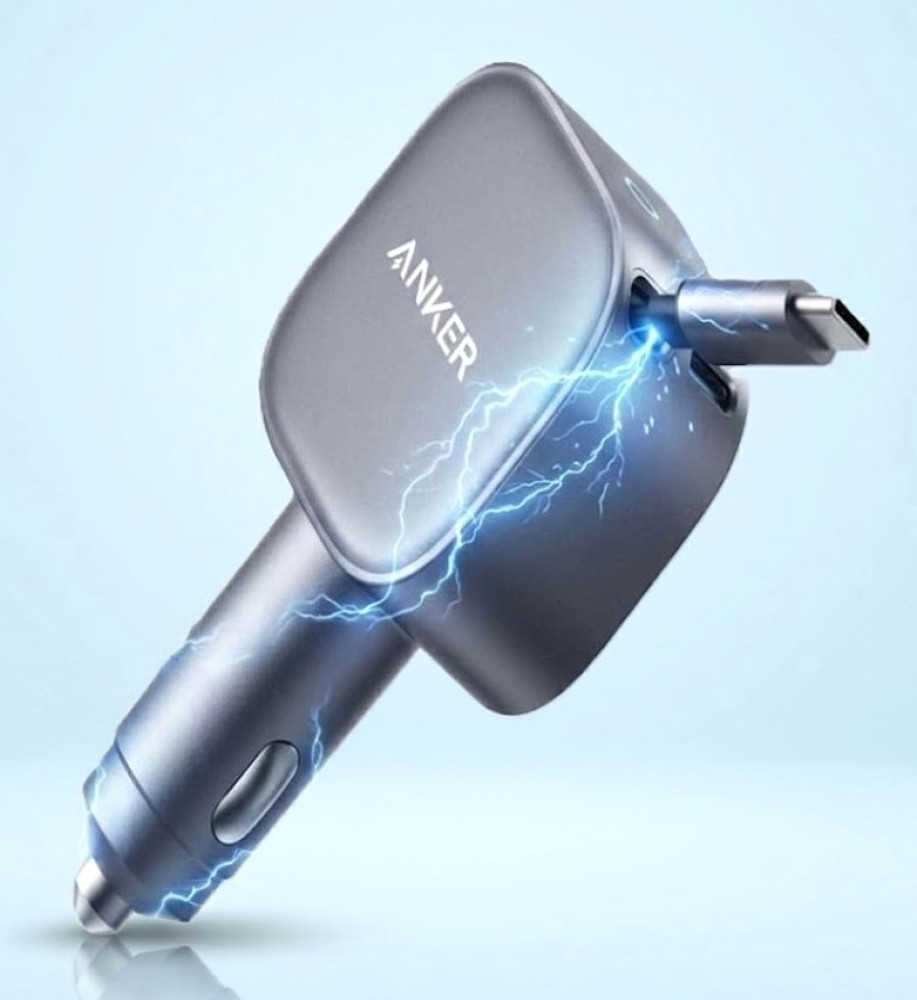  Anker 75W Smart Car Charger (45W Type-C charging cable and 30W Type-C output) Compatible with all Smartphones, Tablets, and iPads 