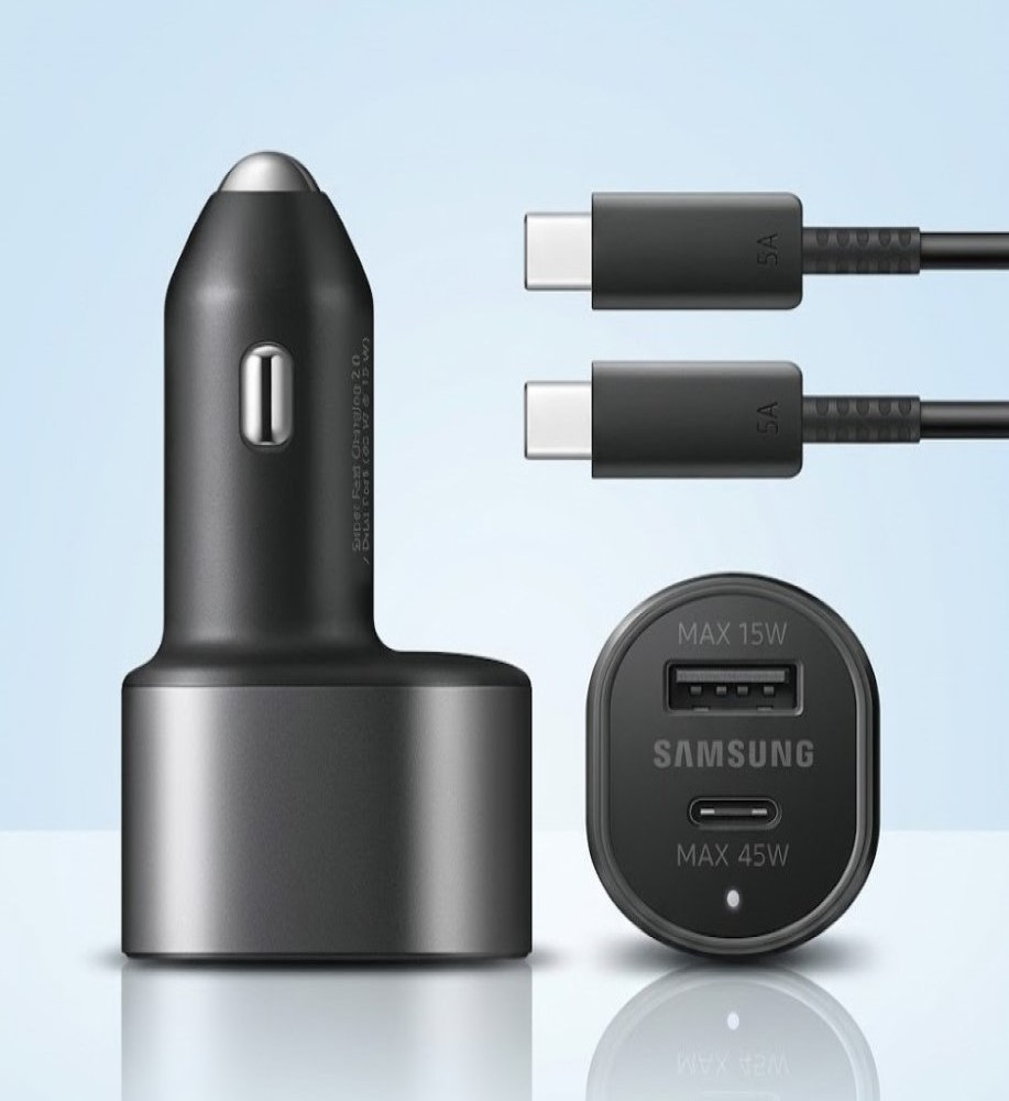  Samsung EP-L5300 60W Dual USB-C & USB-A Car Charger with Super Fast Charging 2.0 and USB-C Cable 