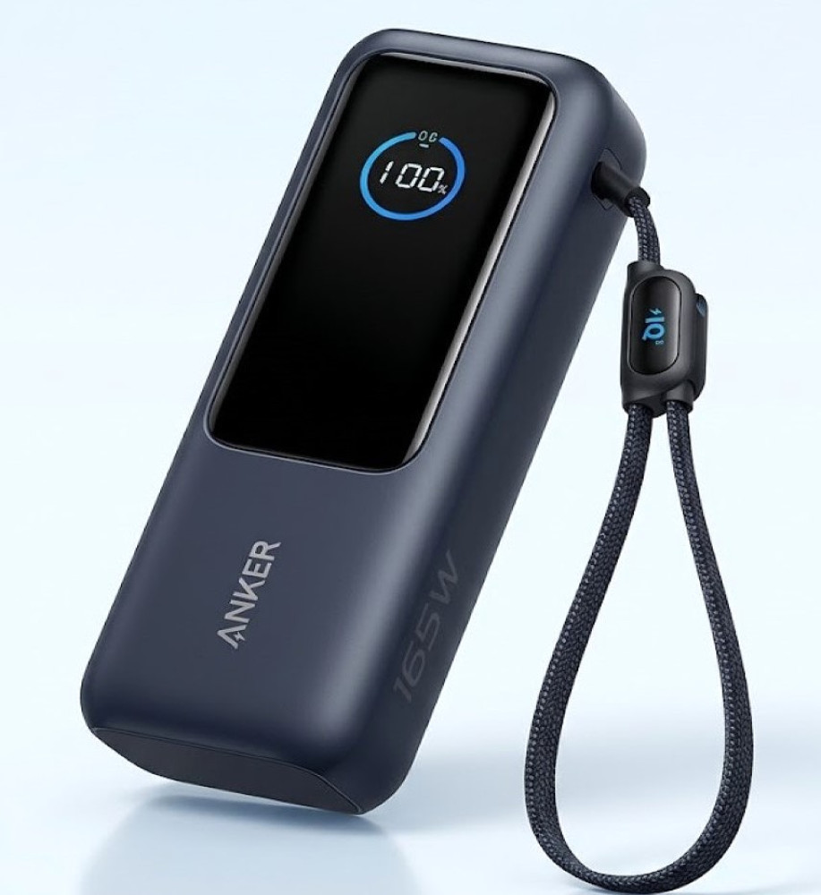  Anker Ultra-Fast 165W 25,000mAh Power Bank with Smart Display and Dual Built-in Cables (Model A1695) 