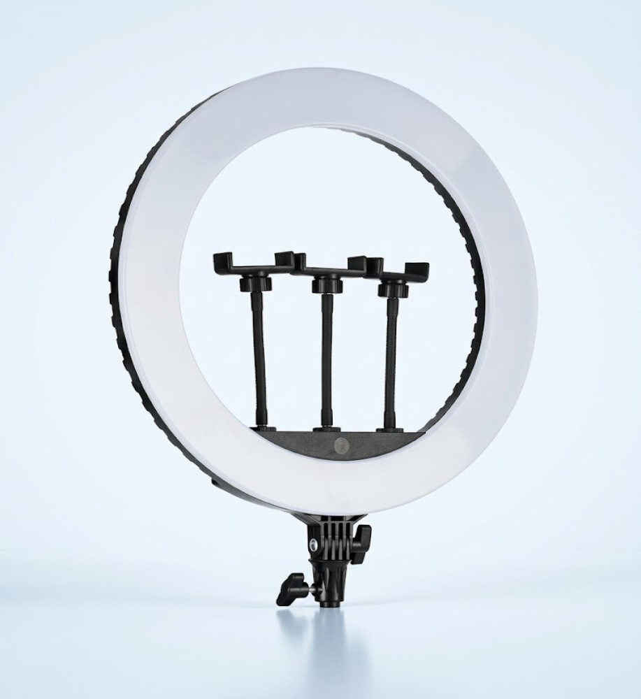  LJJ-22 LED Selfie Ring Light 22 Inch With Triple Phone Holder 