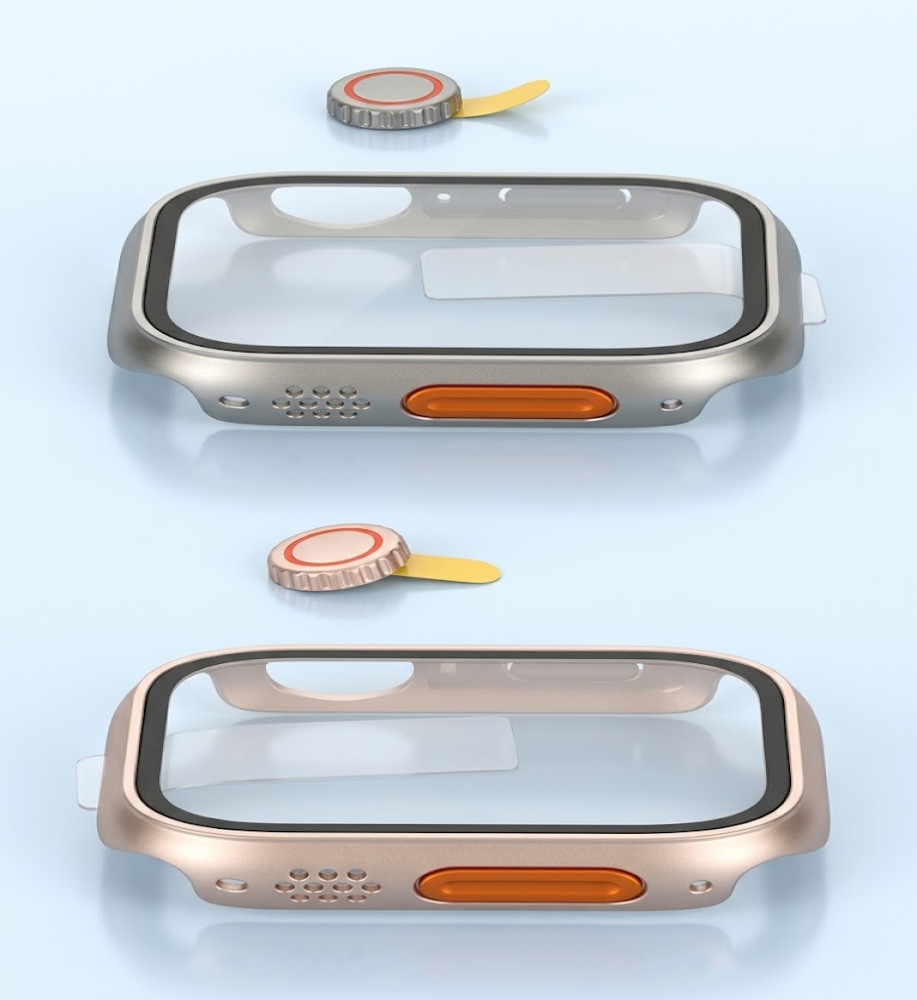  Tempered Glass Screen Protector, Ultra Thin Hard PC Full Protective Face Cover Bumper for IWatch 