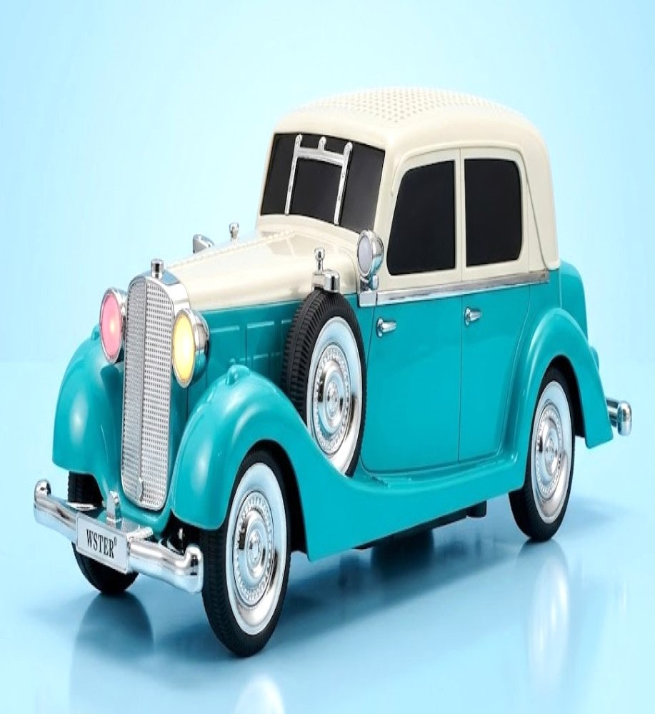  *Wireless Bluetooth Speaker in the Shape of a Classic Retro Car with Digital Screen, FM Radio, TF Card, USB Port, AUX, TWS Feature and Selfie Photography (WS-1934)* 