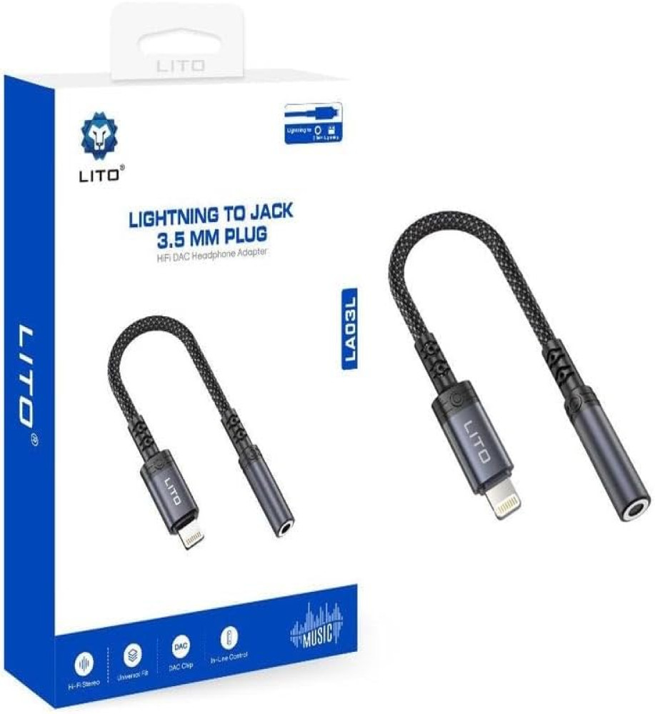  Lito LA03L Lightning to 3.5mm Jack Audio Adapter 