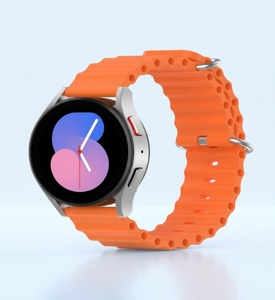  22mm soft silicone watch strap. 
